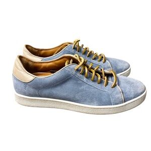 FRYE Mindy Blue SuedeLow Top Lace Up Leather Sneakers, 8M